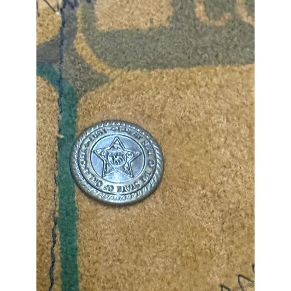 Leather Patchwork USA State License Plates Vtg Vest XL Jazzman Oklahoma Snaps - Picture 5 of 7